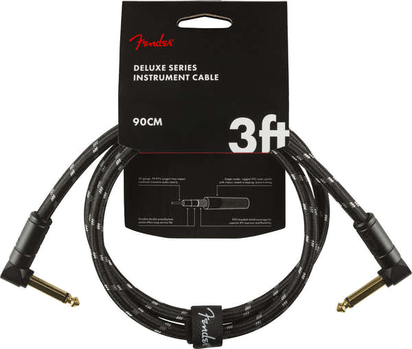 DELUXE INSTRUMENT CABLE ANGLE/ANGLE 3' BLACK TWEED