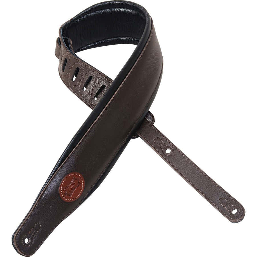 6 CM LEVY'S LOGO FULL GRAIN LEATHER - DARK BROWN