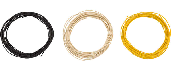 Pure Vintage Cable con revestimiento textil 22 AWG 15" Negro Blanco Amarillo