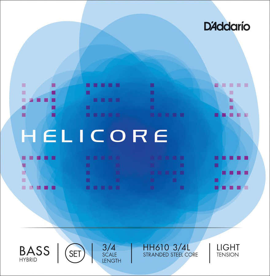 SET OF STRINGS FOR HYBRID DOUBLE BASS HELICORE 3/4 NECK TENSION LIGHT