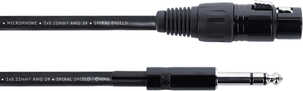 Cable de Audio XLR Hembra / Jack Estéreo - 1 M
