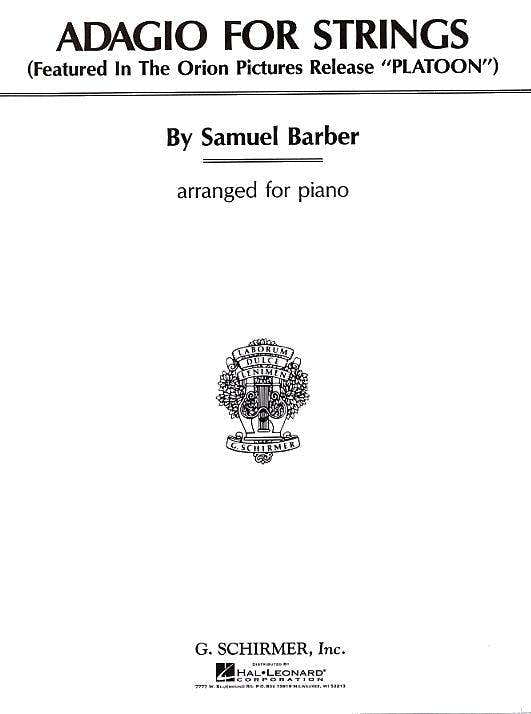 BARBER SAMUEL - ADAGIO POUR CORDES - PIANO