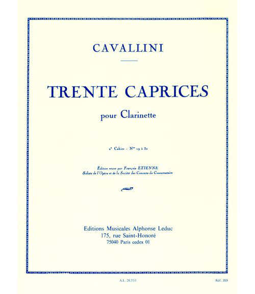 Cavallini - 30 Caprices Vol.2 - Clarinette
