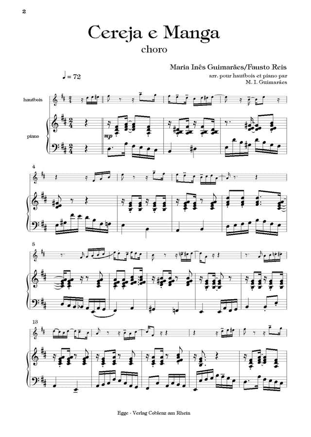 GUIMARAES M. I. - CEREJA E MANGA - HAUTBOIS & PIANO