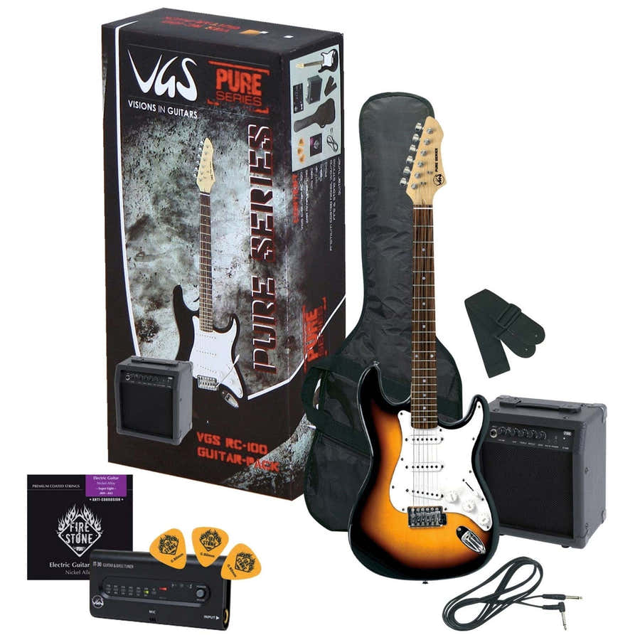 Guitarra Eléctrica Rc-100 Pack De Guitarra 3-Tone Sunburst