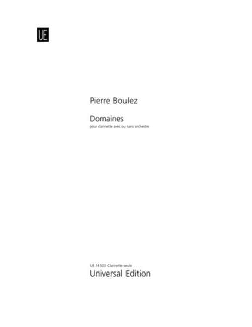 Boulez - Domaines - Clarinette