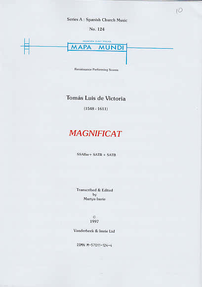 Mapa Mundi Victoria Tomas Luis (de)- Magnificat - Ssabar+satb+satb Ssattb