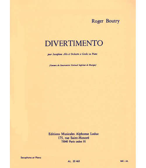 Boutry Roger - Divertimento - Saxofón y piano