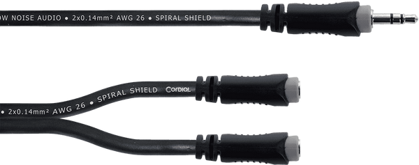 Cable Y Mini-jack Estéreo/2 Mini-jacks Estéreo Hembra 30 CM
