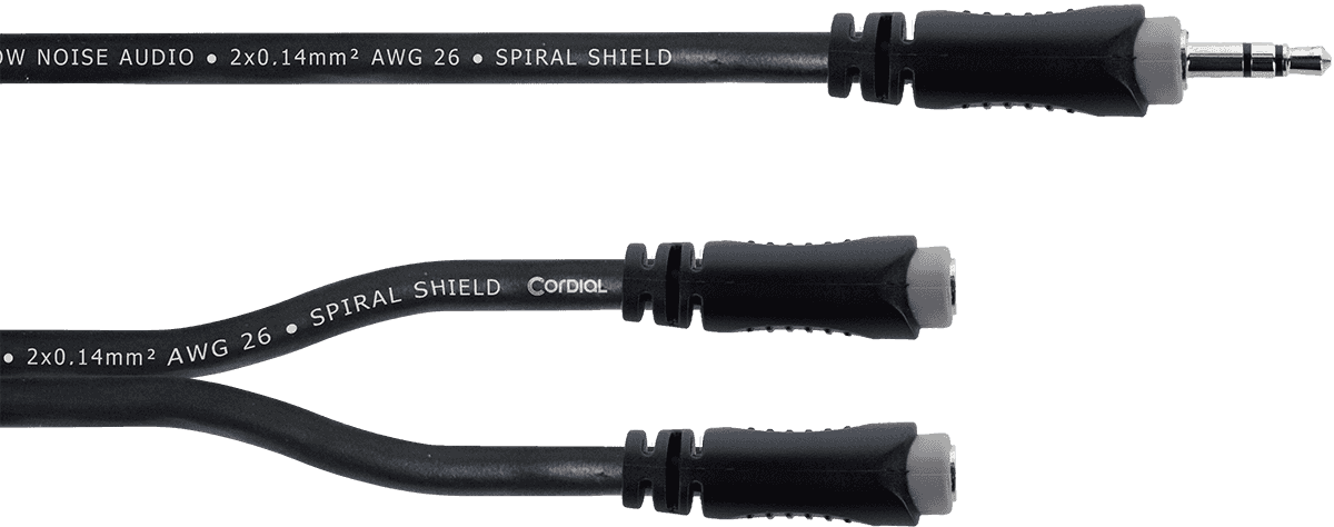 Cable Y Mini-jack Estéreo/2 Mini-jacks Estéreo Hembra 30 CM