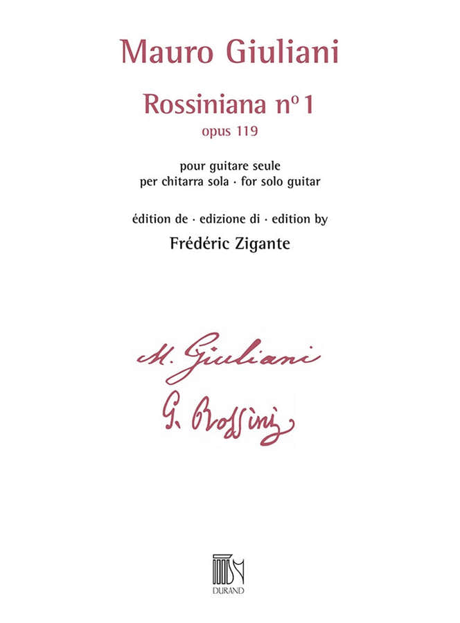 Giuliani - Rossiniana N° 1 (opus 119) - Edition De Frederic Zigante