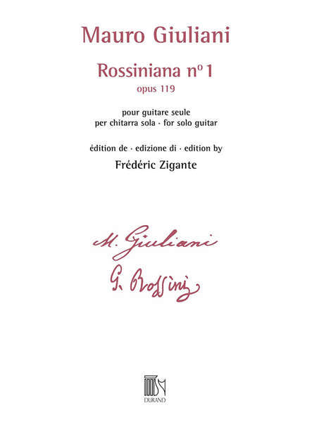 Durand Giuliani - Rossiniana N° 1 (opus 119) - Edition De Frederic Zigante