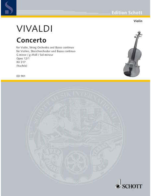 Vivaldi - Concerto G Minor Op. 12/1 Rv 317 / Pv 343 - Violon String Orchestre Et Orgue