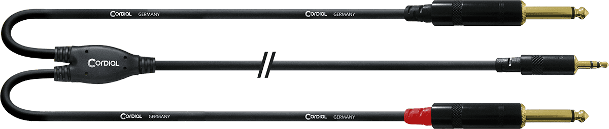 Cable de Audio Minijack Estéreo - 2 Jacks Mono 90 CM