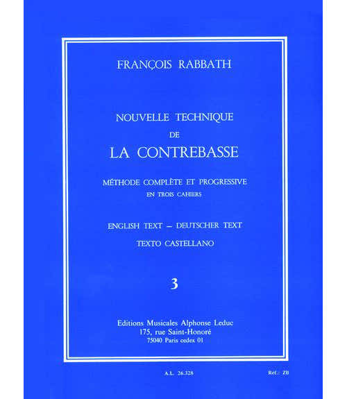 Rabbath Francois - Nouvelle Technique De La Contrebasse Vol.3