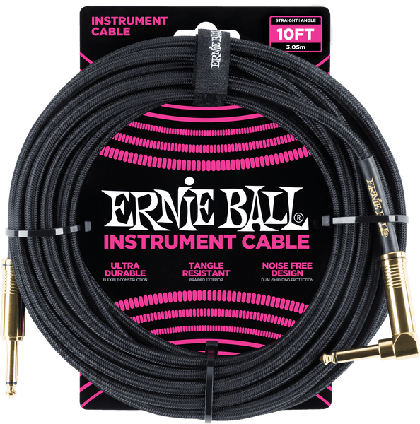 Cables de Instrumento Funda Trenzada Jack/jack Acodado 3M Negro