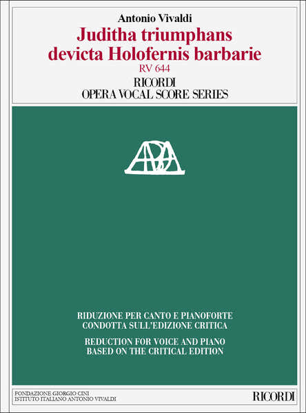 Vivaldi A. - Juditha Triumphans Sacrum Militare Oratorium -CHANT-piano