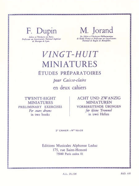 Dupin F. Jorand M. - 28 Miniatures Vol. 2 - Caisse Claire