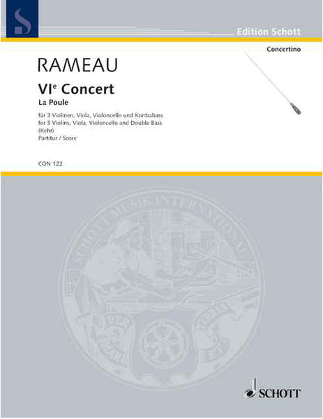 Rameau - Vi. Concert - 3 Violons Alto Violoncelle Et Double Bass