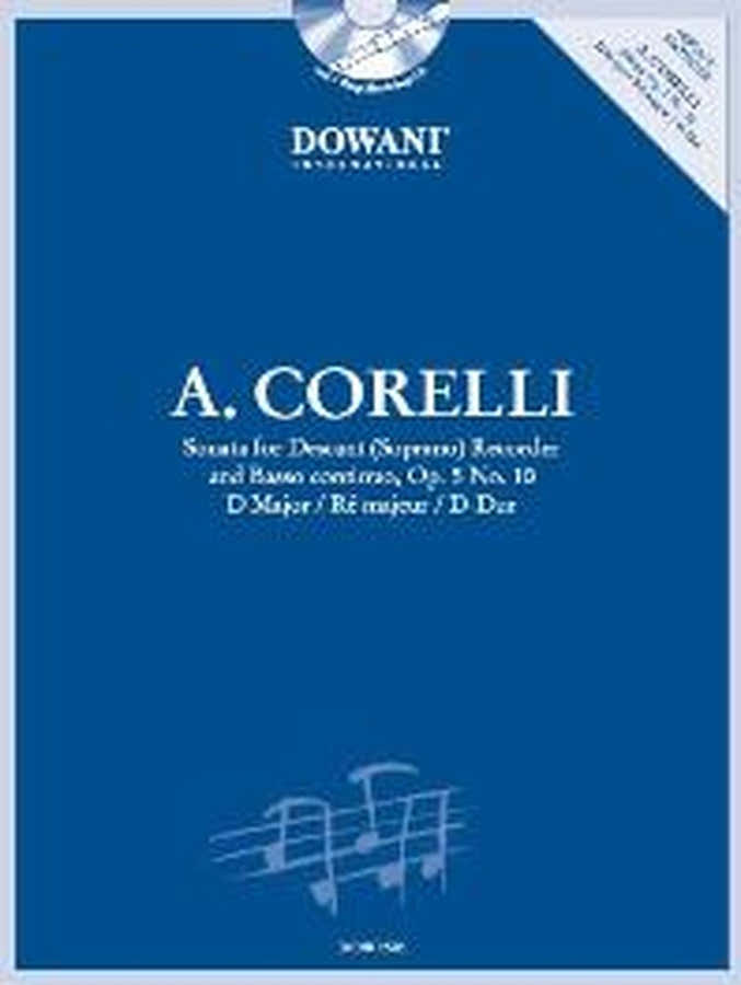 CORELLI A. - SONATA OP.5 N°1 RE MAJEUR - FLUTE A BEC SOPRANO BC