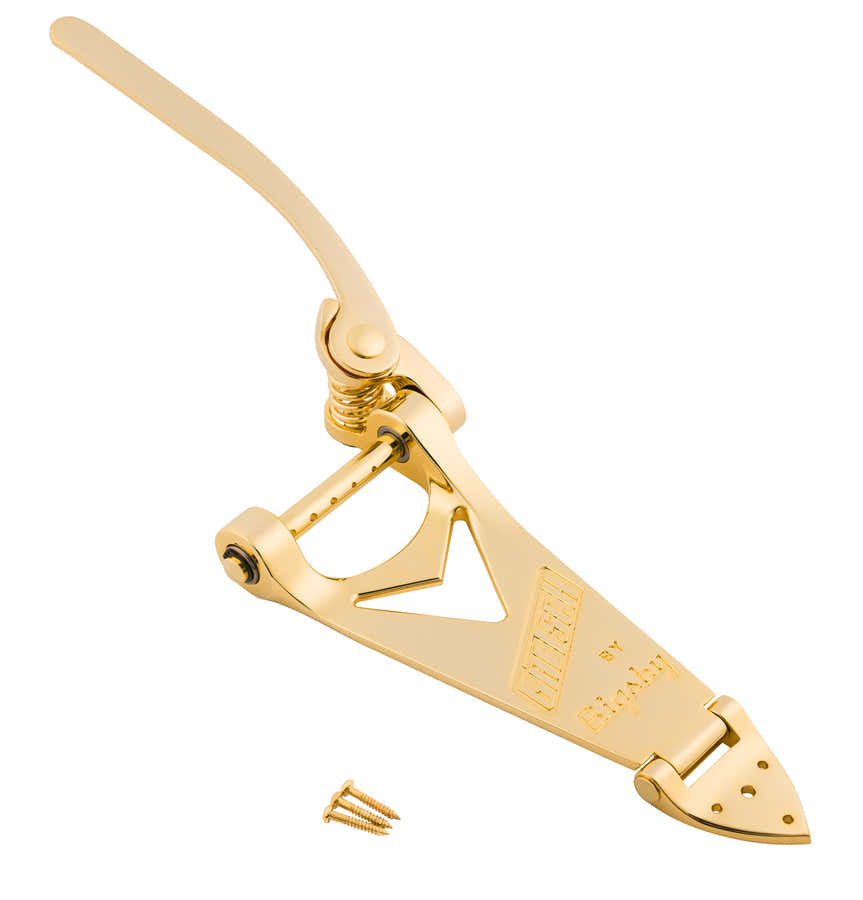 Cordal de marca, Bigsby B6, paso de cuerdas, Dorado