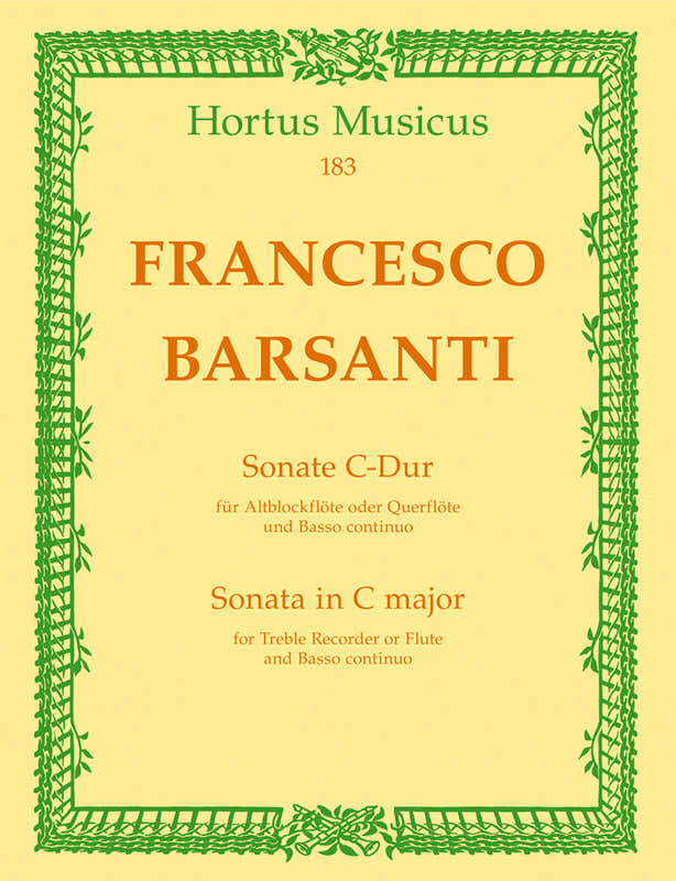 Barsi, F. - Sonate Fur Altblockflote Oder Querflote Und Basso Continuo C-Dur