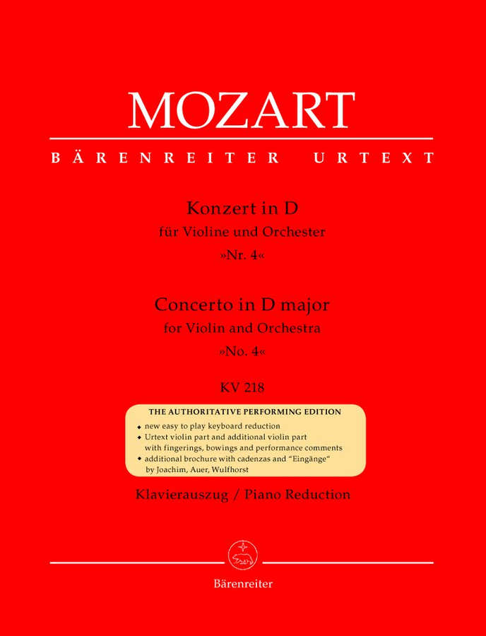 Moz W.A. - Concerto En Re Majeur N°4 Kv 218 - Violon Piano