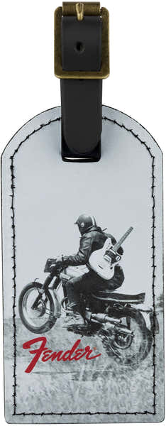Fender Etiqueta de equipaje Anuncio Vintage Motociclista