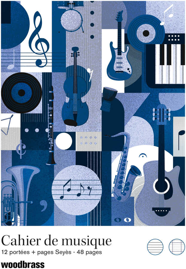 Cuaderno de música 12 Pautas + páginas Seyes - 48 páginas
