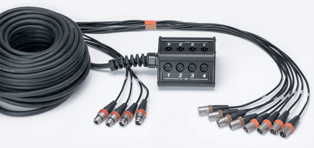 Caja de Escenario 8 Entradas 4 Salidas Cable XLR 15 M