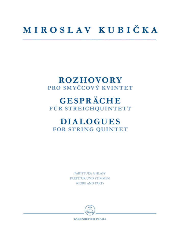 Kubicka M. - Dialogues - Quintette A Cordes