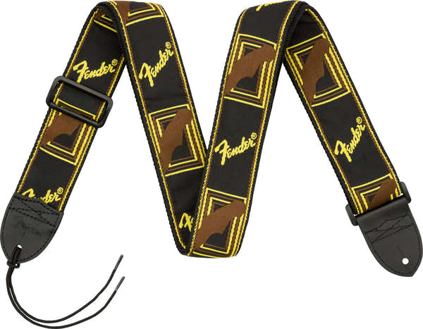 2 Correa monogramada Negro/Amarillo/Marrón