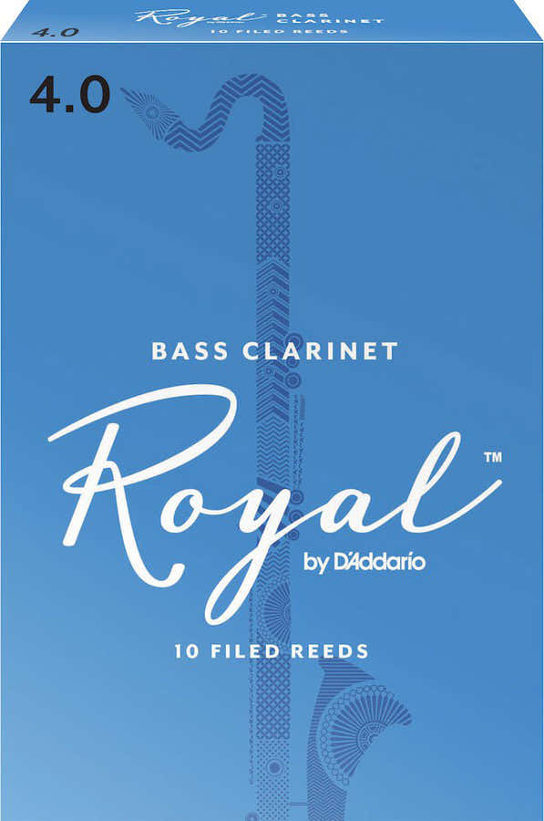 CAAS PARA CLARINETE BAJO ROYAL RESISTENCIA DE 4.0 PAQUETE DE 10