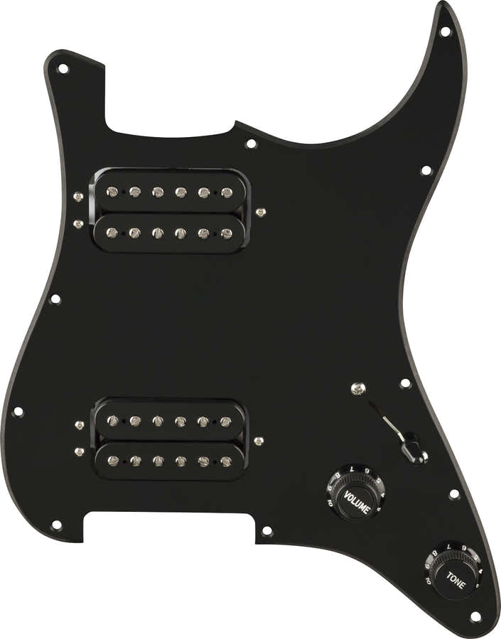 Golpeador Strat precableado Quadra Tap HH negro 11 agujeros PG