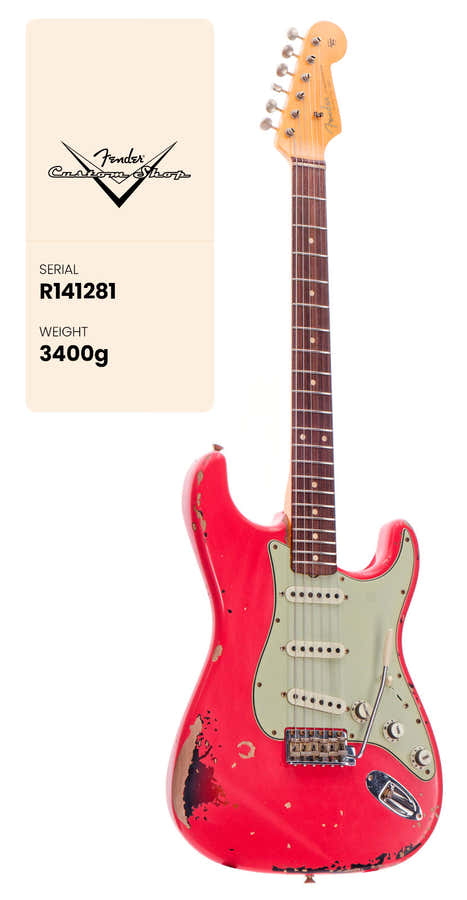 Stratocaster Michael Landau '63 FIESTA RED over 3-Color Sunburst Signature Artist 2025