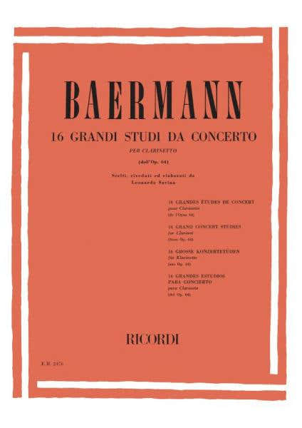 BAERMANN K. - 16 GRANDI STUDI DA CONCERTO - CLARINETTE