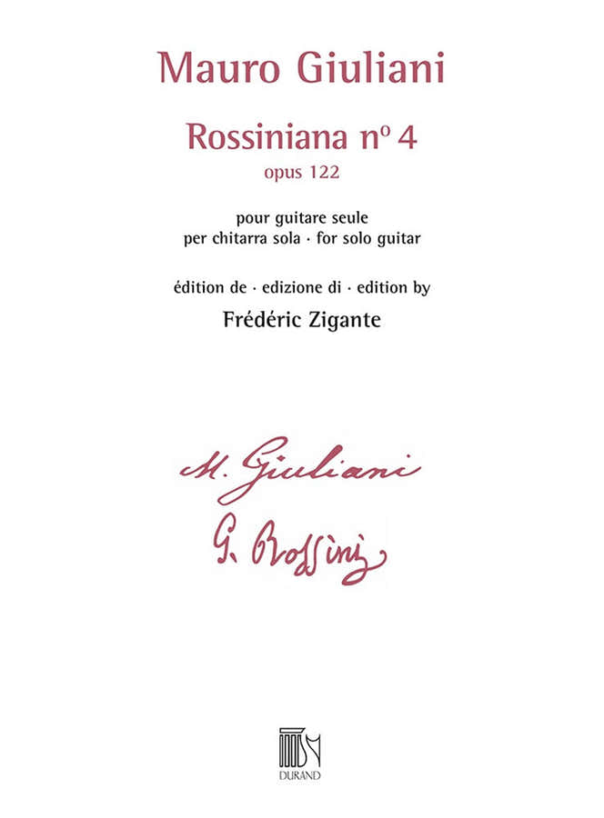 Giuliani - Rossiniana N° 4 (opus 122) - Edition De Frederic Zigante