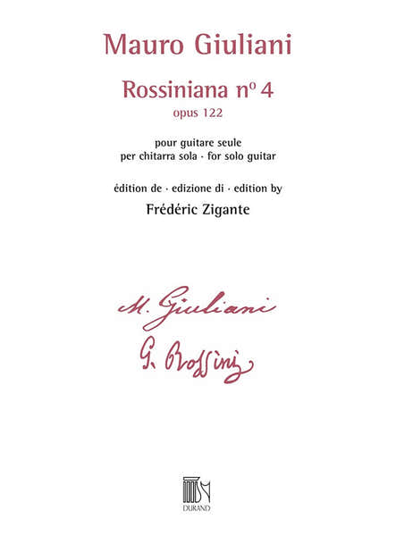 Giuliani - Rossiniana N° 4 (opus 122) - Edition De Frederic Zigante