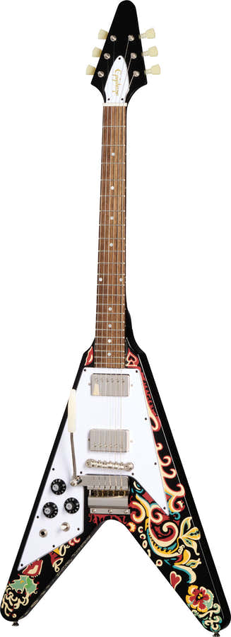 Flying V Signature Jimi Hendrix "Love Drops" Lh Ébano