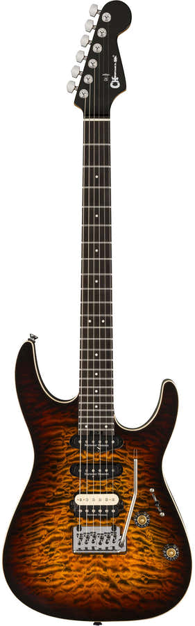 Pro-Mod Plus Dinky DK24 HSS 2PT EB QM Ebo Ojo de Tigre Ámbar