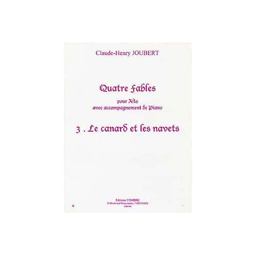 Joubert CLAUDE-henry - Quatre Fables Vol.3 : Le Canard et Les Navets - Alto et Piano