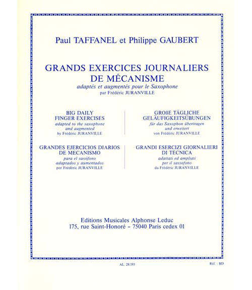 Taffanel/gaubert - Grandes ejercicios diarios - Saxofón