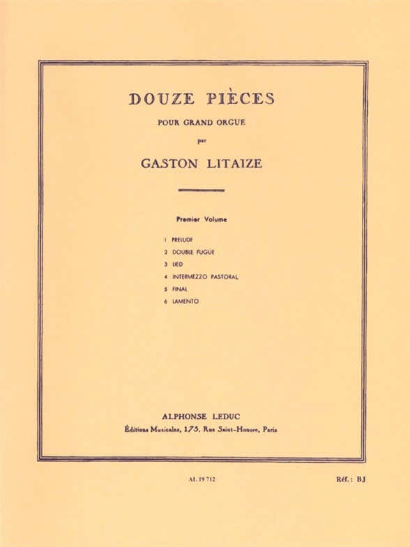 12 Pièces pour Grand Orgue - Vol. 1