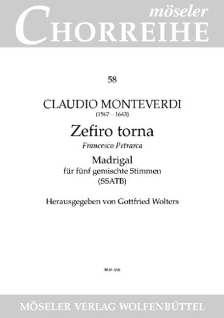 Monteverdi C. - Zefiro Torna - Mixed Choir (ssatb)