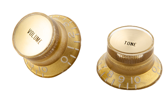 PARTS TOP HAT KNOBS W/ GOLD METAL INSERT AGED GOLD 4 PACK