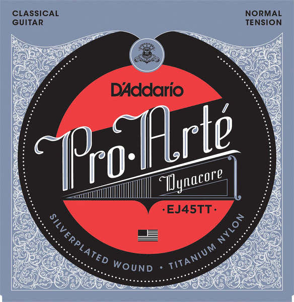 D'ADDARIO EJ45TT PROARTE DYNACORE CLASSICAL GUITAR STRINGS TITANIUM TREBLES NORMAL TENSION