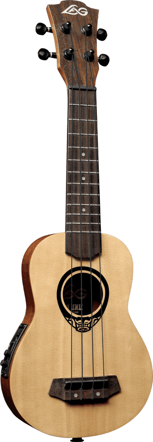 Tiki Baby Tku150Se Ukulele Baby-Soprano Fondo Arqueado Delgado Eléctrica