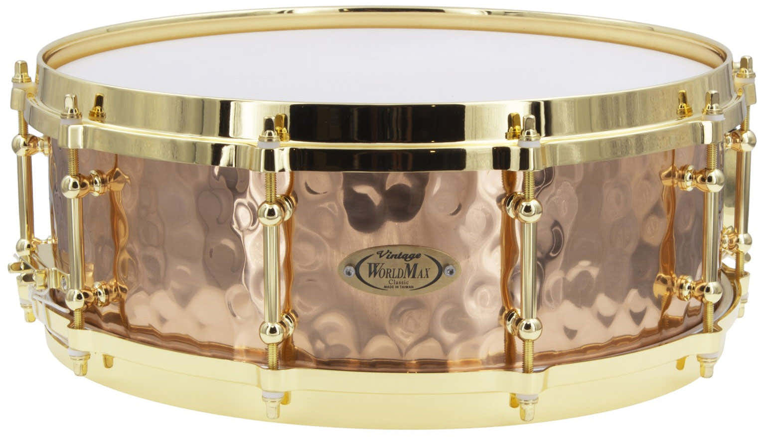 BZH-5014DHBR - Caja 14" x 5" - Casco de Bronce Martillado - Aro Fundido