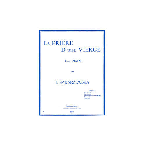 Badarzewska - La Prière D'une Vierge Op.4 - Piano