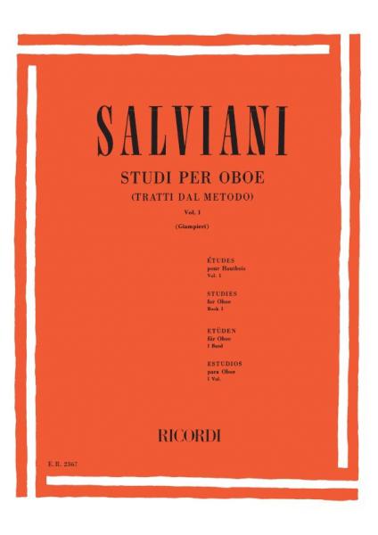 SALVIANI C. - STUDI PER OBOE (TRATTI DAL METODO). VOL. I - HAUTBOIS